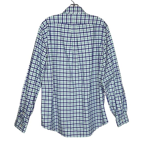 Ralph Lauren Shirt Mens Large Green Blue Plaid Button Down Cabincore Gorpcore - Picture 2 of 8